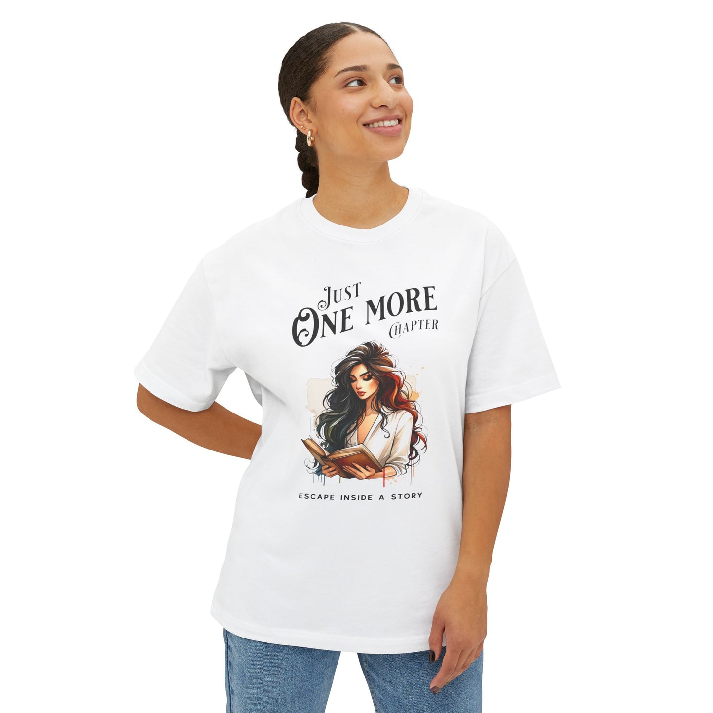 Oversized Boxy Tee - Just One More Chapter Design