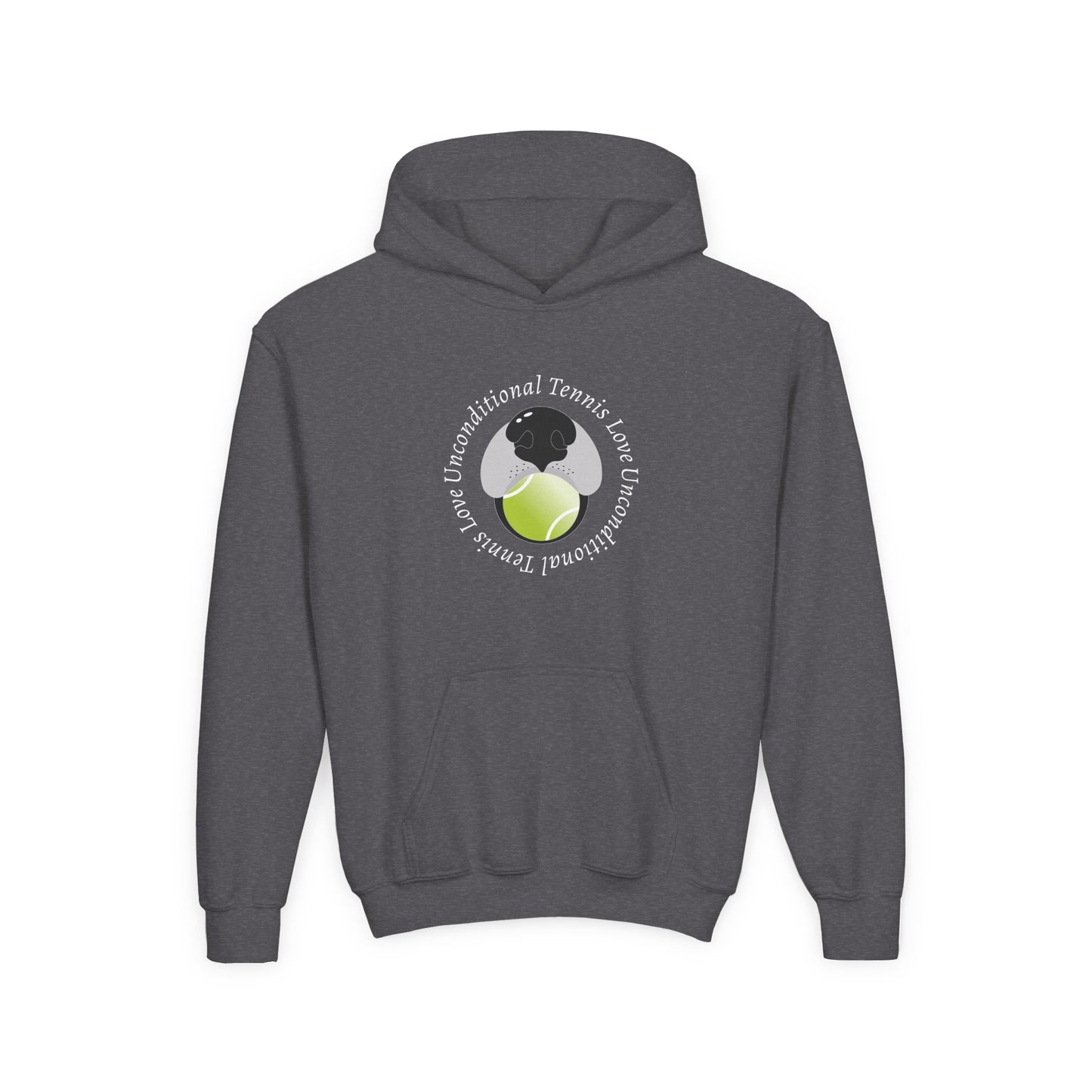 Unconditional Tennis Love Youth Hooded Sweatshirt.