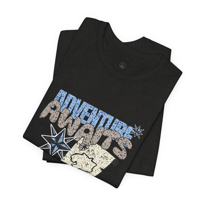 Adventure Awaits Graphic Tee - Casual Unisex Shirt for Travelers