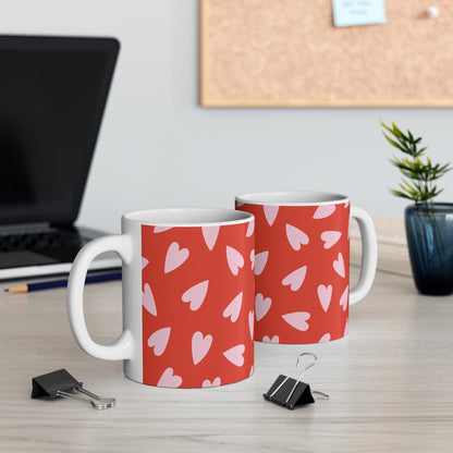 Valentine's Day 11oz Mug — Romantic Heart Coffee Cup