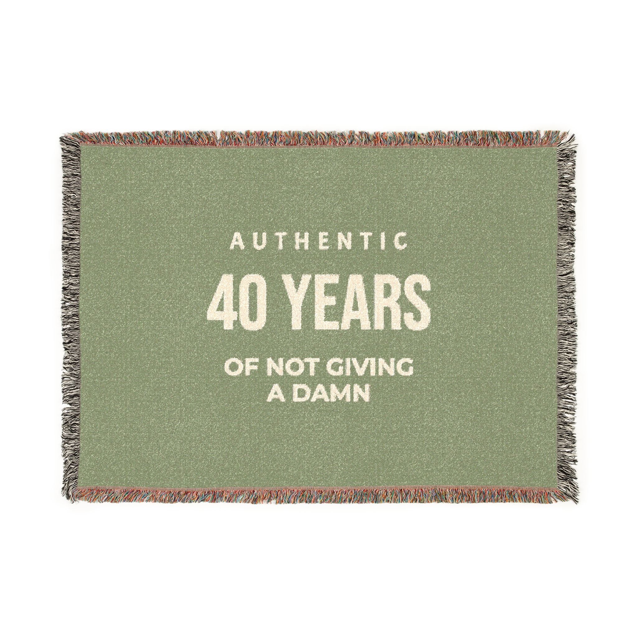 40 Years Woven Blanket - Anniversary Throw Blanket with ‘Authentic 40 Years’ Design
