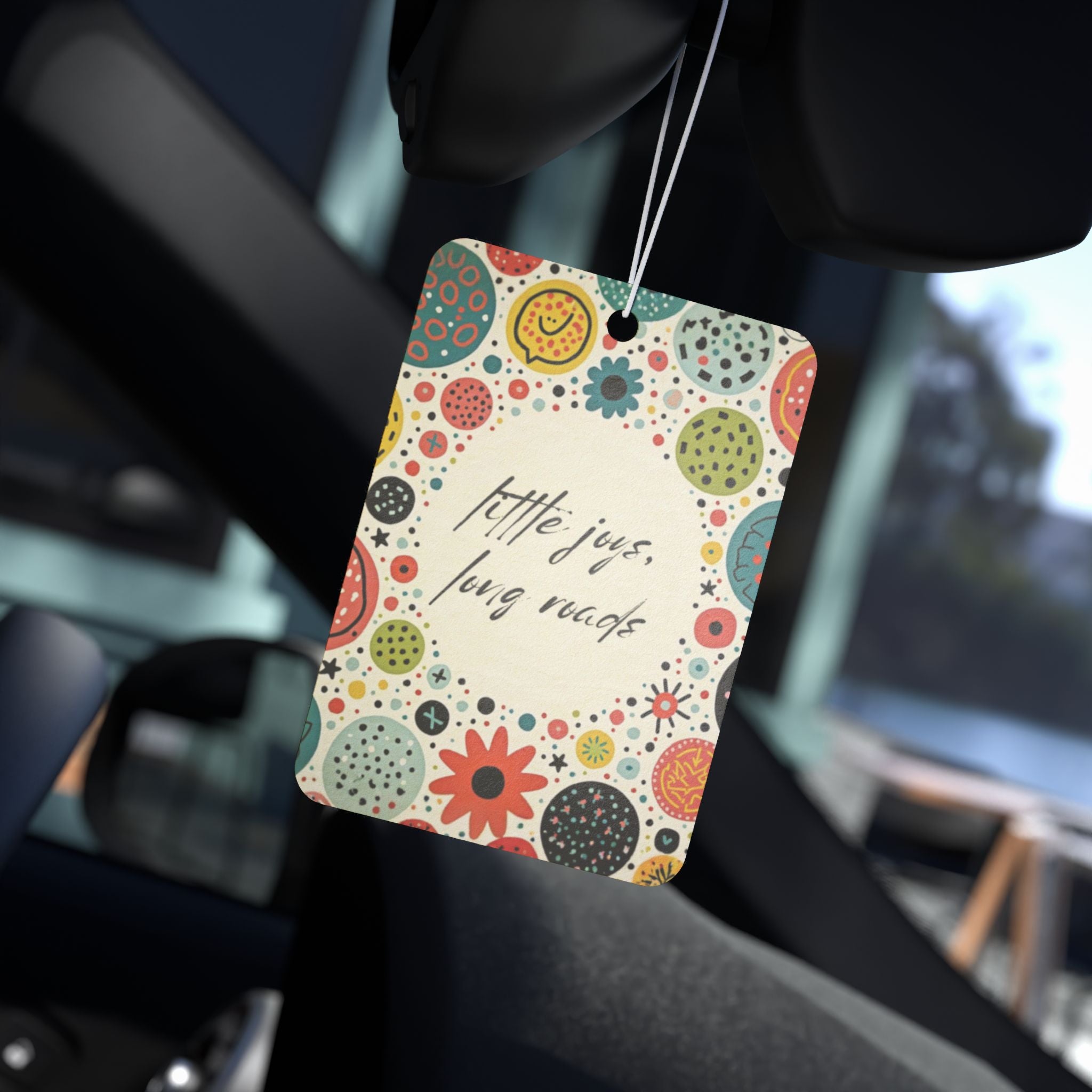 Car Air Freshener — “little joys, long roads” Scented Vent Clip