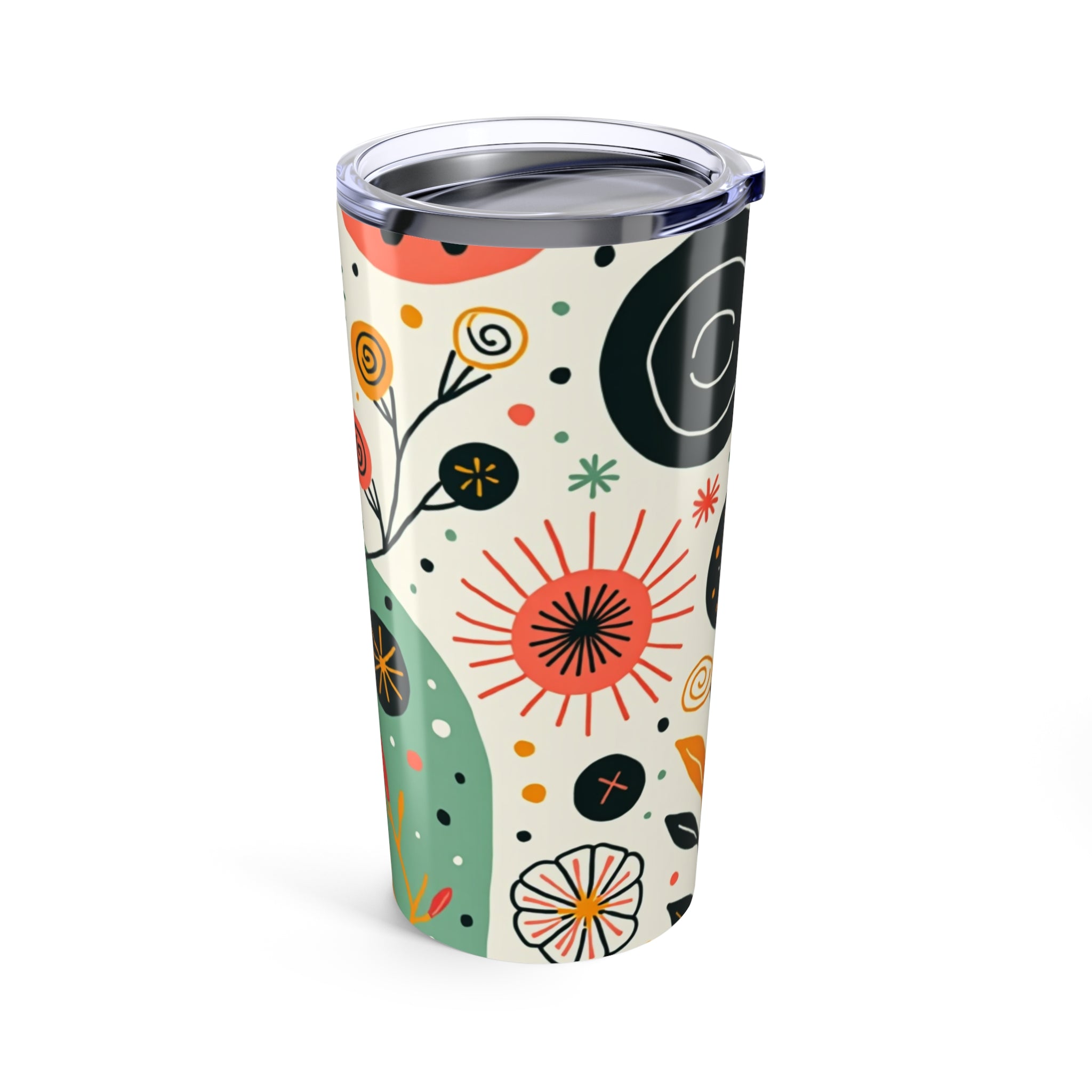 Abstract Floral 20oz Tumbler — Floral Design Stainless Steel Travel Cup
