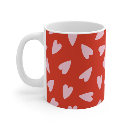 Valentine's Day 11oz Mug — Romantic Heart Coffee Cup