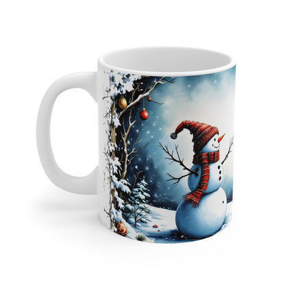 Christmas in the Forest 11oz Mug — Festive Woodland Holiday Coffee Cup