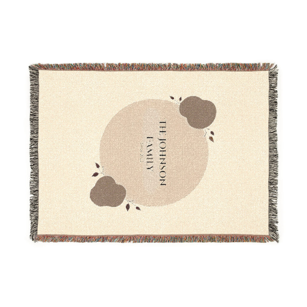 Personalized Family Woven Blanket  Custom Name Cozy Throw