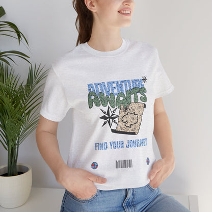 Adventure Awaits Graphic Tee - Casual Unisex Shirt for Travelers