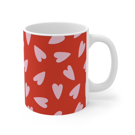 Valentine's Day 11oz Mug — Romantic Heart Coffee Cup