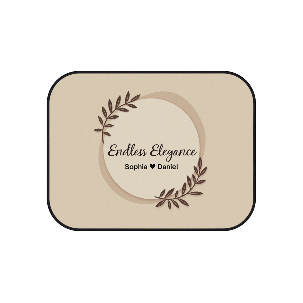 Rear Car Mats - "Endless Elegance" Personalized Floral Logo