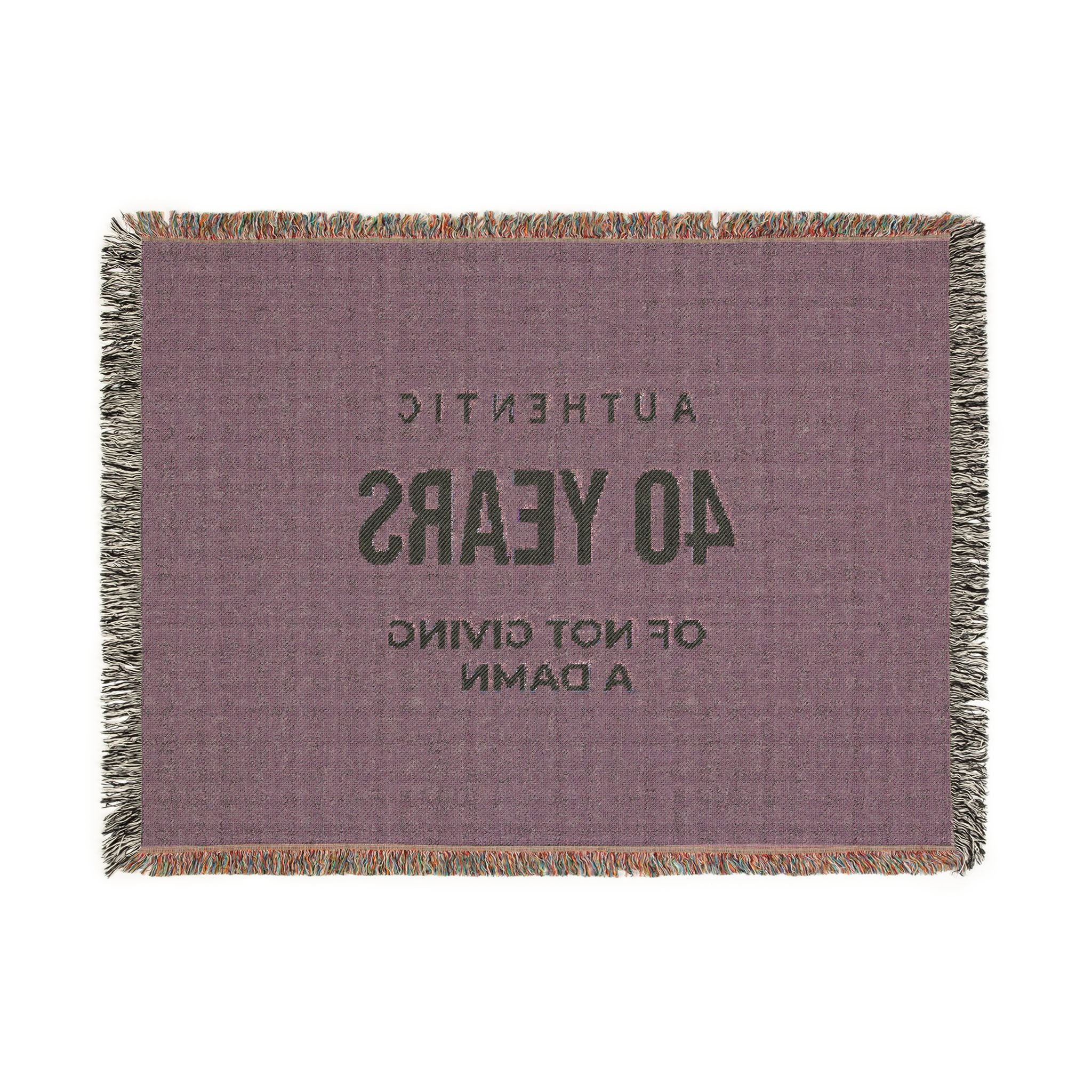 40 Years Woven Blanket - Anniversary Throw Blanket with ‘Authentic 40 Years’ Design
