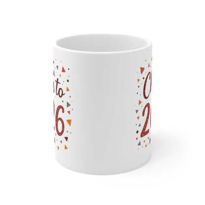 Cheers to 2026 Ceramic Mug — 11oz New Year Celebration Coffee Cup
