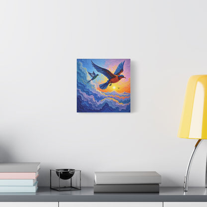 Satin Canvas Wall Art - Birds Design