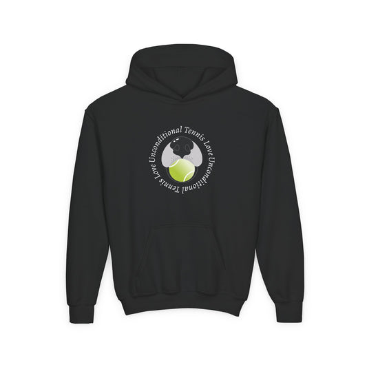 Unconditional Tennis Love Youth Hooded Sweatshirt.