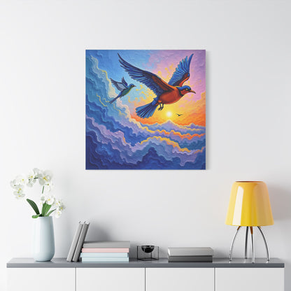 Satin Canvas Wall Art - Birds Design
