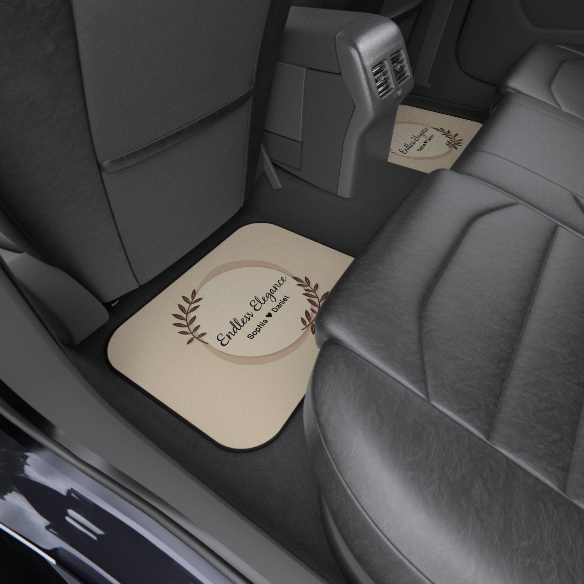 Rear Car Mats - "Endless Elegance" Personalized Floral Logo
