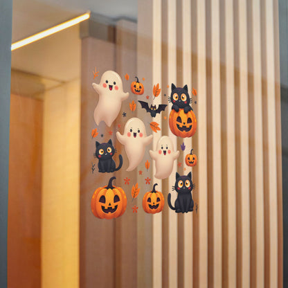 Halloween Die-Cut Stickers, Cute Ghosts & Cats, Kid's Party Favors.