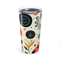 Abstract Floral 20oz Tumbler — Floral Design Stainless Steel Travel Cup