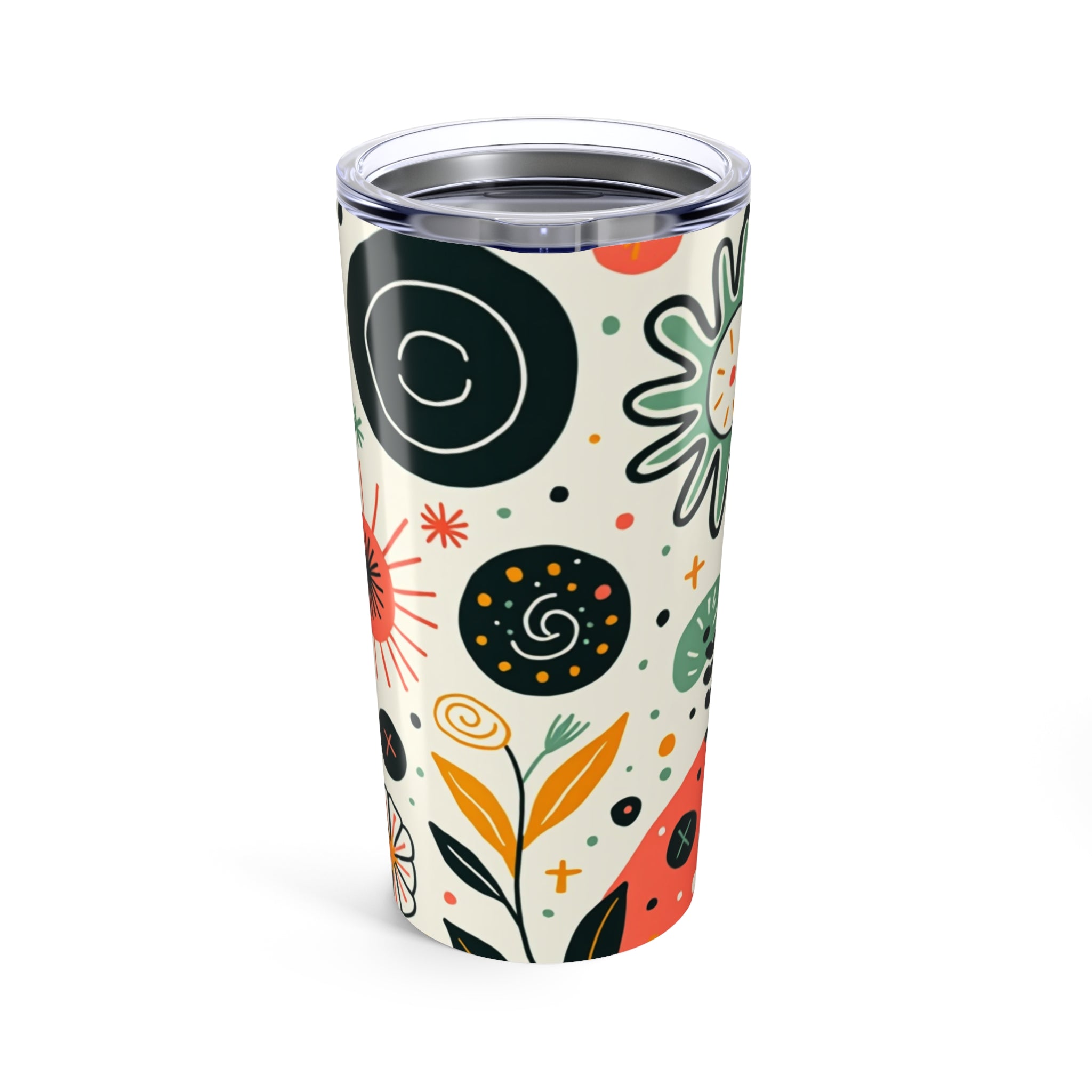 Abstract Floral 20oz Tumbler — Floral Design Stainless Steel Travel Cup