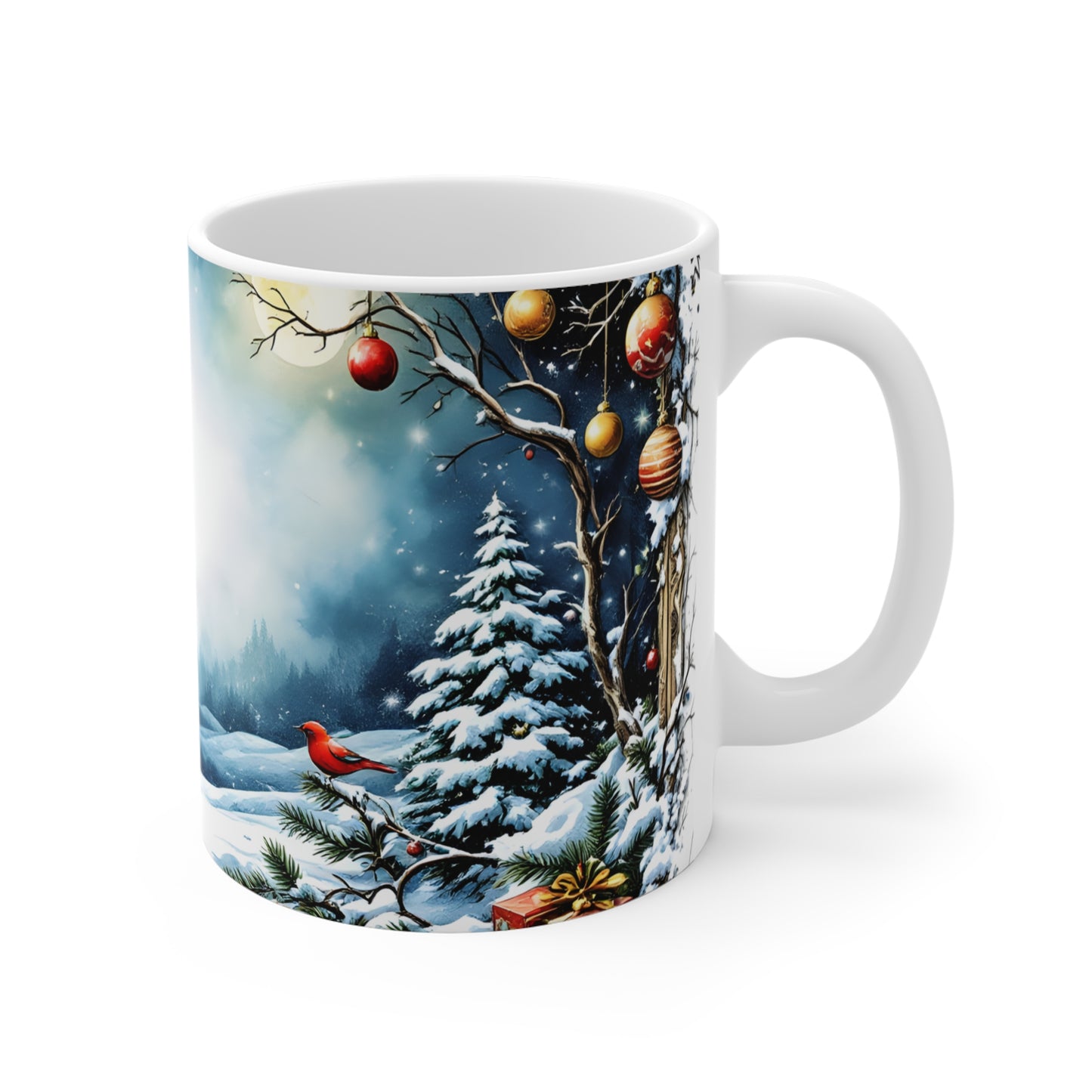 Christmas in the Forest 11oz Mug — Festive Woodland Holiday Coffee Cup