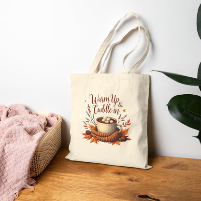 Cotton Canvas Tote Bag - Warm and Cuddly Design