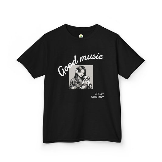 Black Youth K-Pop T-Shirt – Teen Music Fan Heavy Cotton Tee, Kids Concert Shirt, Gift for Music Lovers