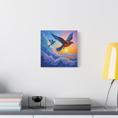 Satin Canvas Wall Art - Birds Design