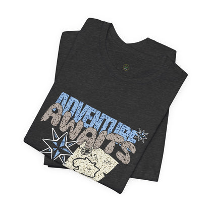 Adventure Awaits Graphic Tee - Casual Unisex Shirt for Travelers