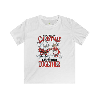 Kids 'Powered by Christmas' Tee — Holiday Graphic Shirt