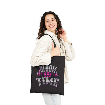 Bloom In Time Cotton Canvas Tote — Floral Quote Market Bag