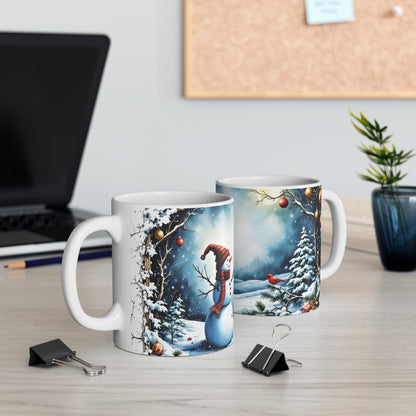 Christmas in the Forest 11oz Mug — Festive Woodland Holiday Coffee Cup
