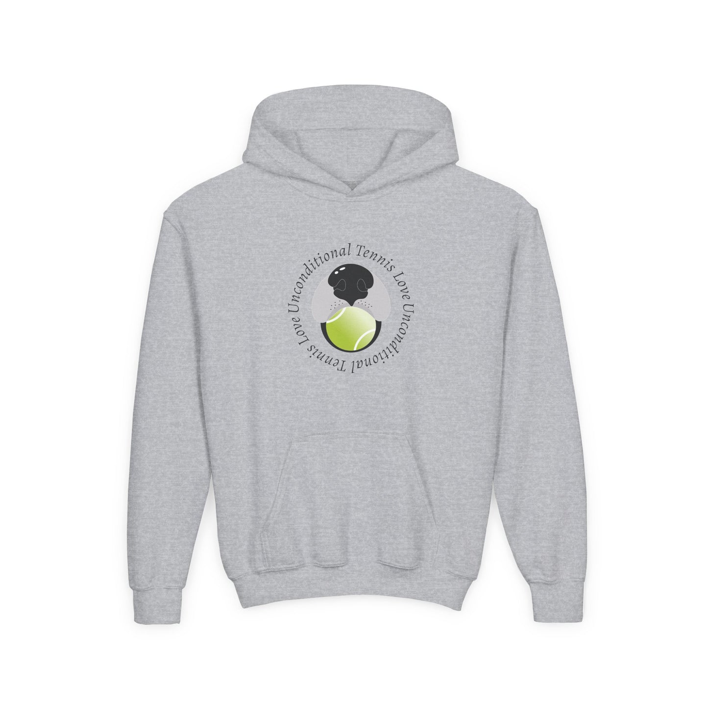 Unconditional Tennis Love Youth Hooded Sweatshirt.