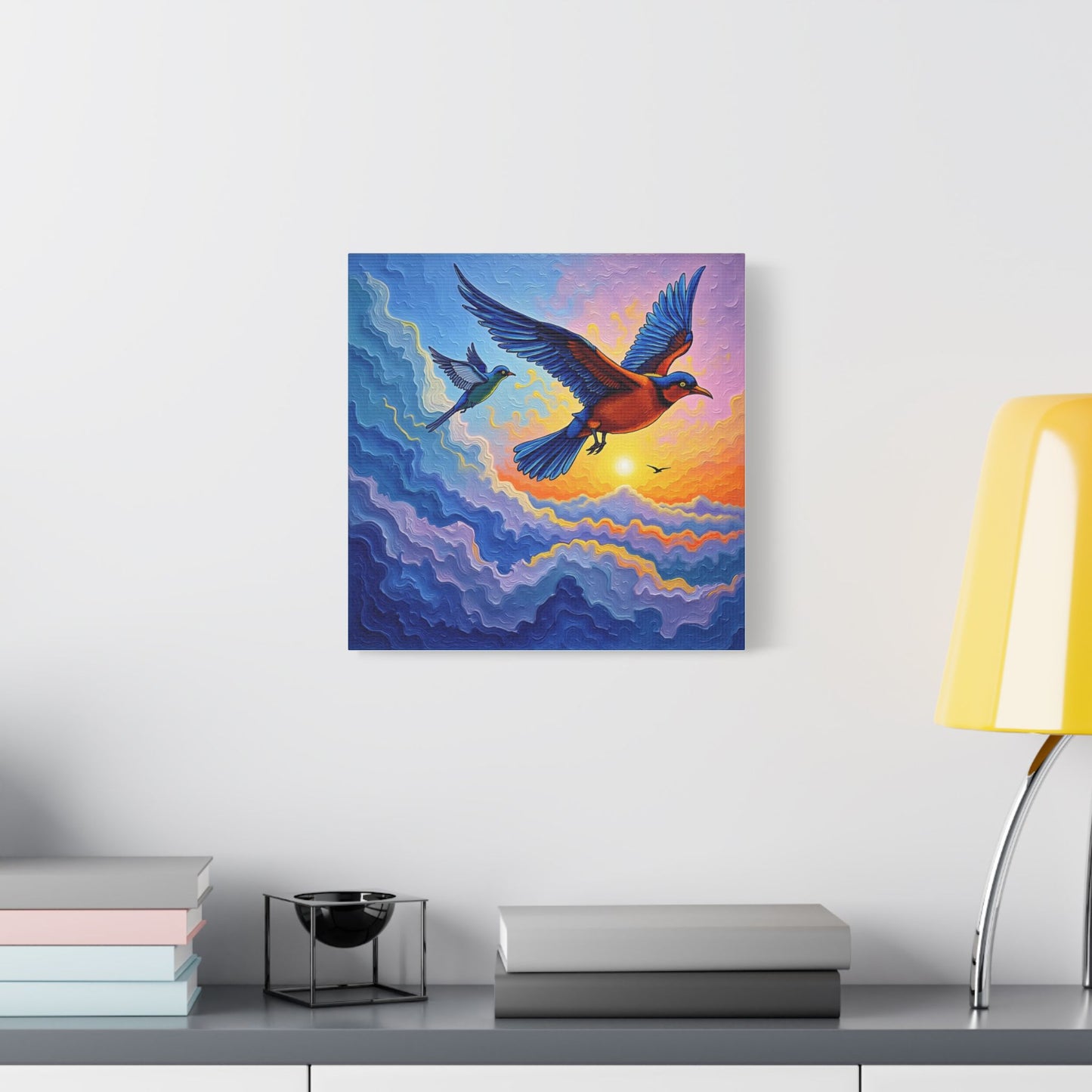 Satin Canvas Wall Art - Birds Design