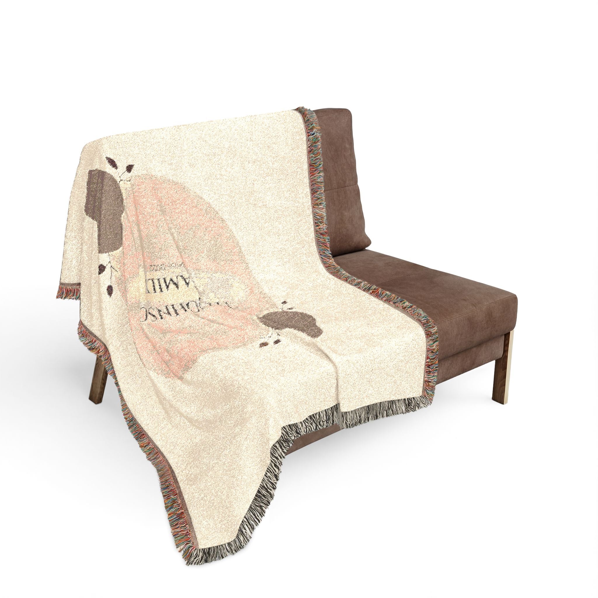 Personalized Family Woven Blanket  Custom Name Cozy Throw