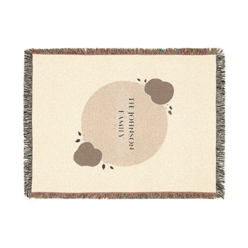 Personalized Family Woven Blanket  Custom Name Cozy Throw