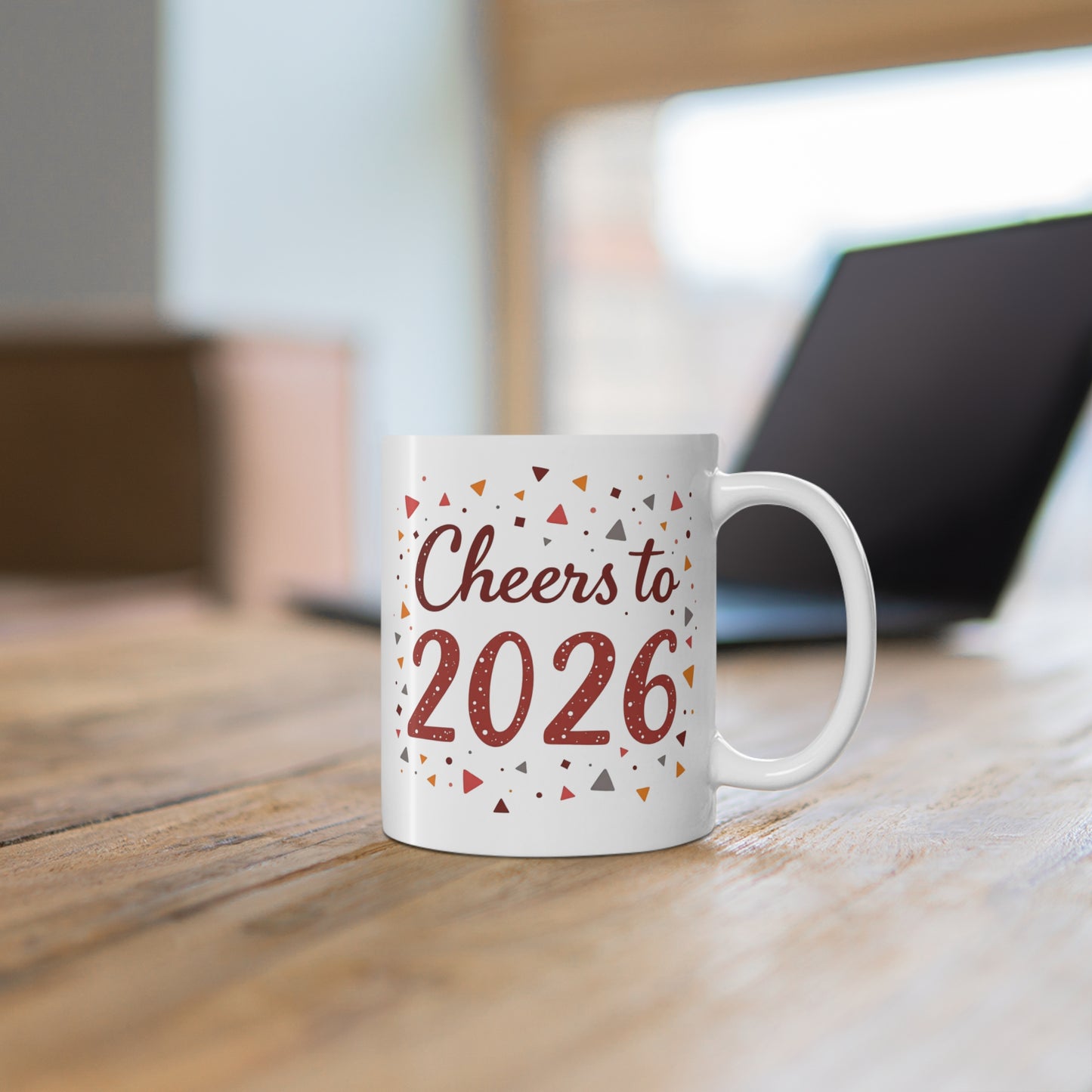 Cheers to 2026 Ceramic Mug — 11oz New Year Celebration Coffee Cup