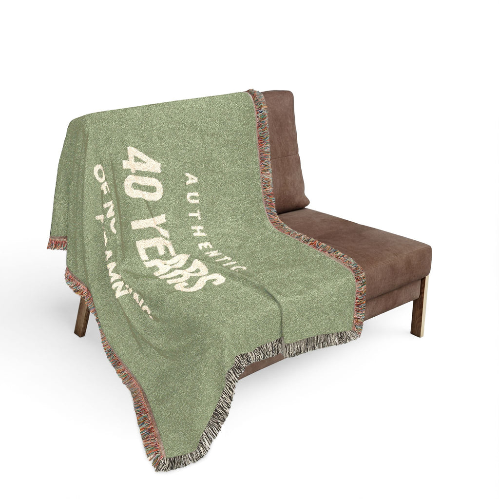 40 Years Woven Blanket - Anniversary Throw Blanket with ‘Authentic 40 Years’ Design