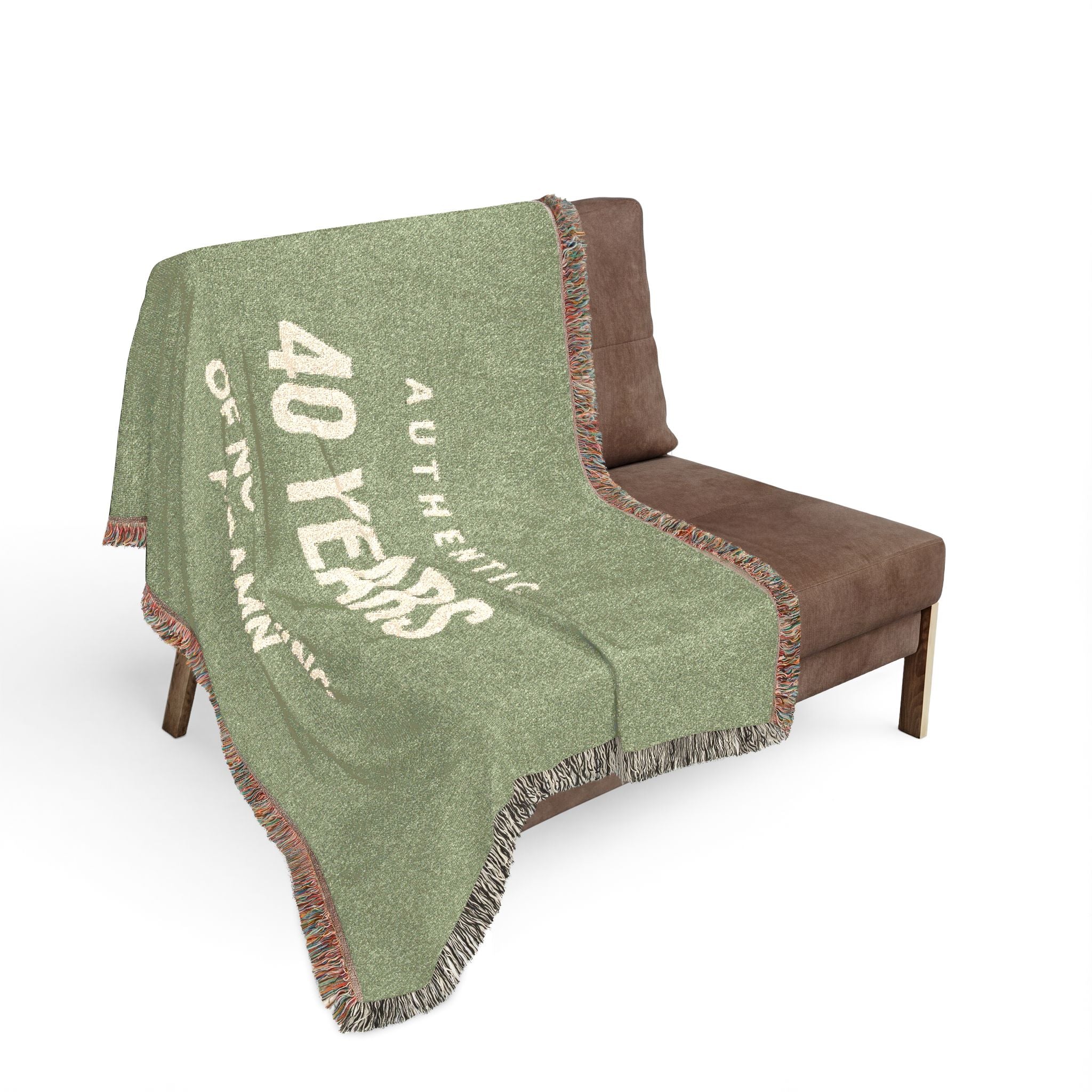 40 Years Woven Blanket - Anniversary Throw Blanket with ‘Authentic 40 Years’ Design