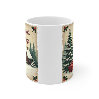 Seasons Greetings Mug — 11oz Holiday Coffee Cup