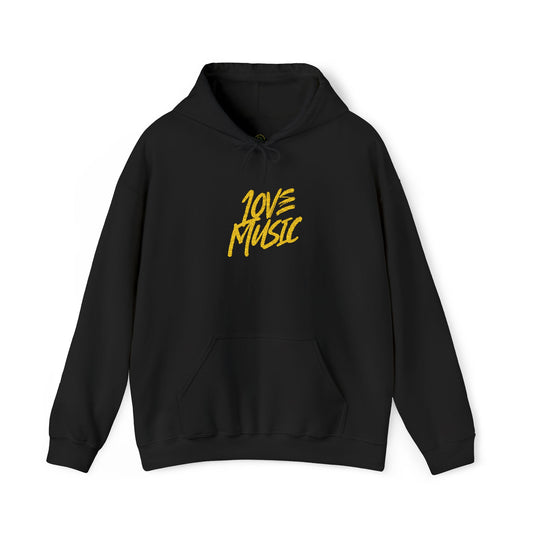 Embroidered Hooded Sweatshirt - Love Music