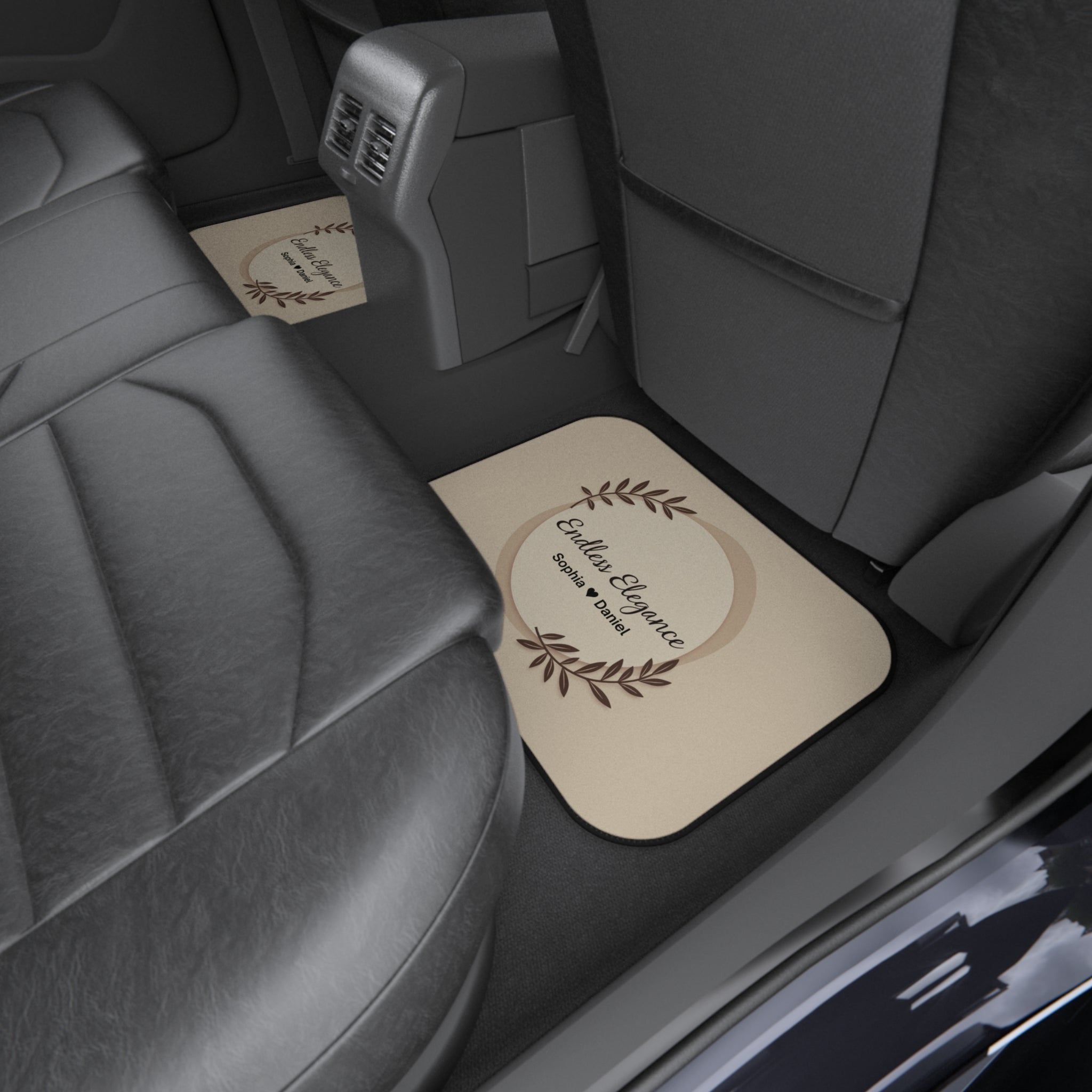 Rear Car Mats - "Endless Elegance" Personalized Floral Logo