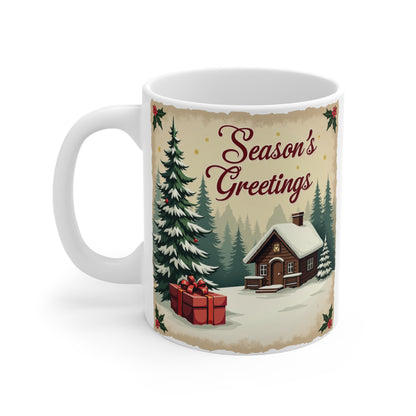 Seasons Greetings Mug — 11oz Holiday Coffee Cup