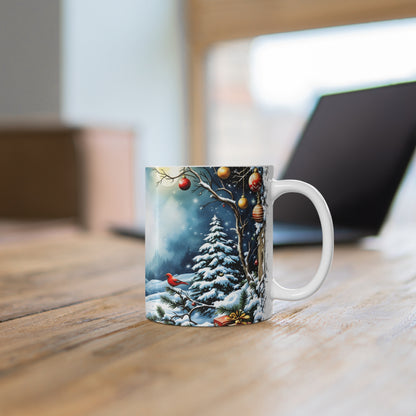 Christmas in the Forest 11oz Mug — Festive Woodland Holiday Coffee Cup