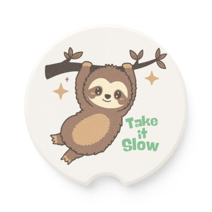 Car Coaster set - "Take It Slow" design