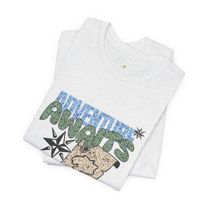 Adventure Awaits Graphic Tee - Casual Unisex Shirt for Travelers