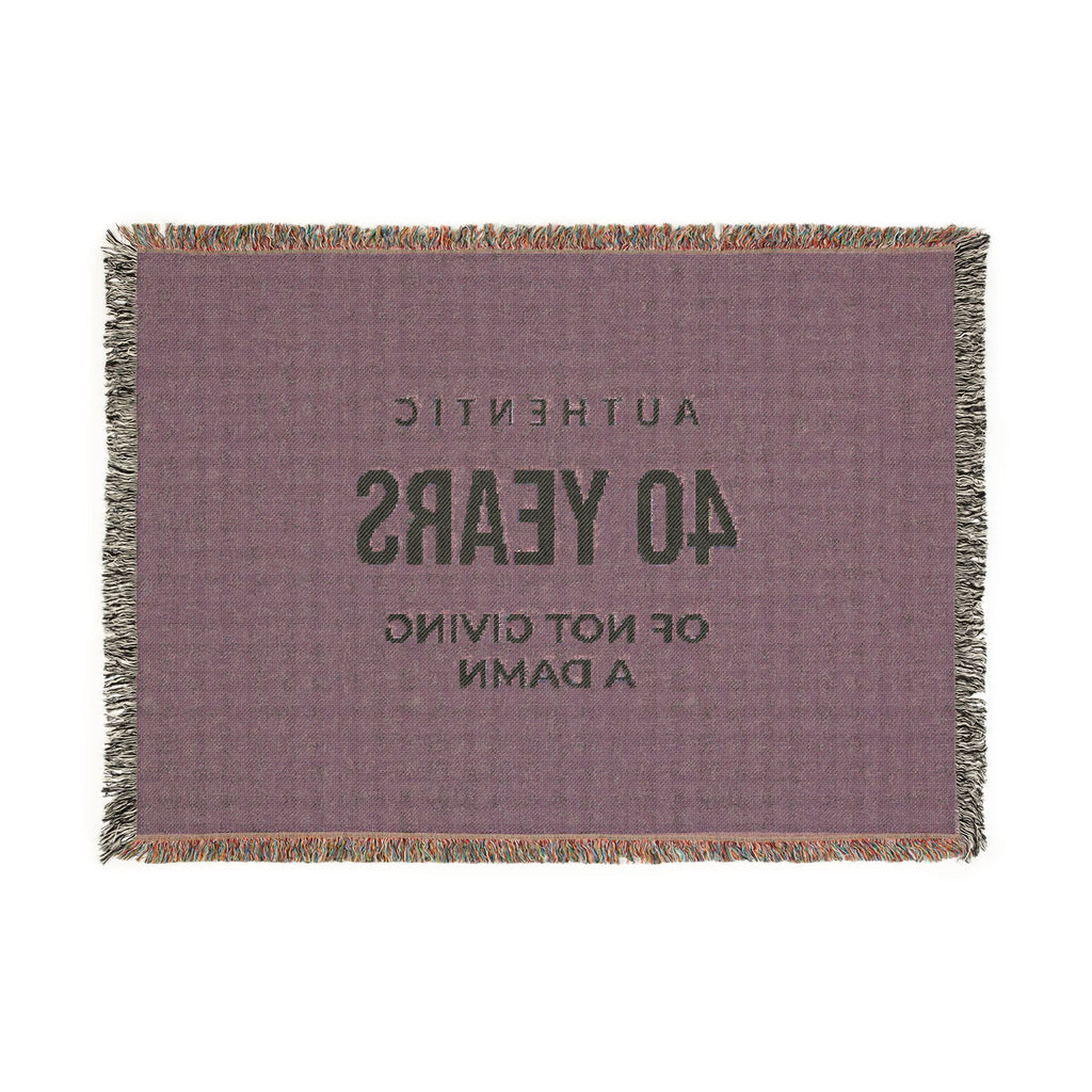 40 Years Woven Blanket - Anniversary Throw Blanket with ‘Authentic 40 Years’ Design