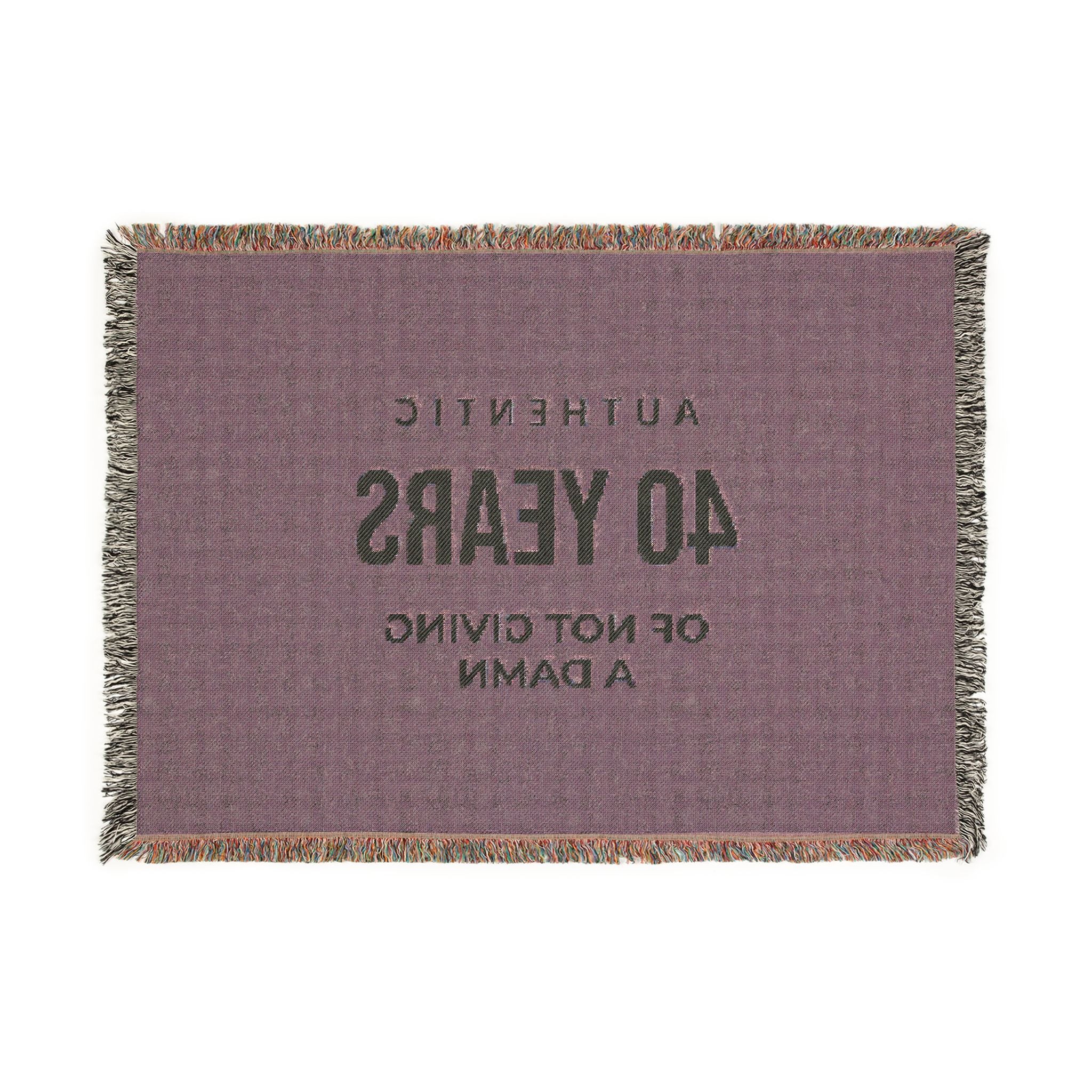 40 Years Woven Blanket - Anniversary Throw Blanket with ‘Authentic 40 Years’ Design