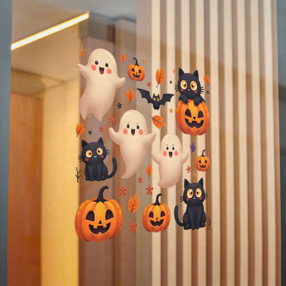 Halloween Die-Cut Stickers, Cute Ghosts & Cats, Kid's Party Favors.
