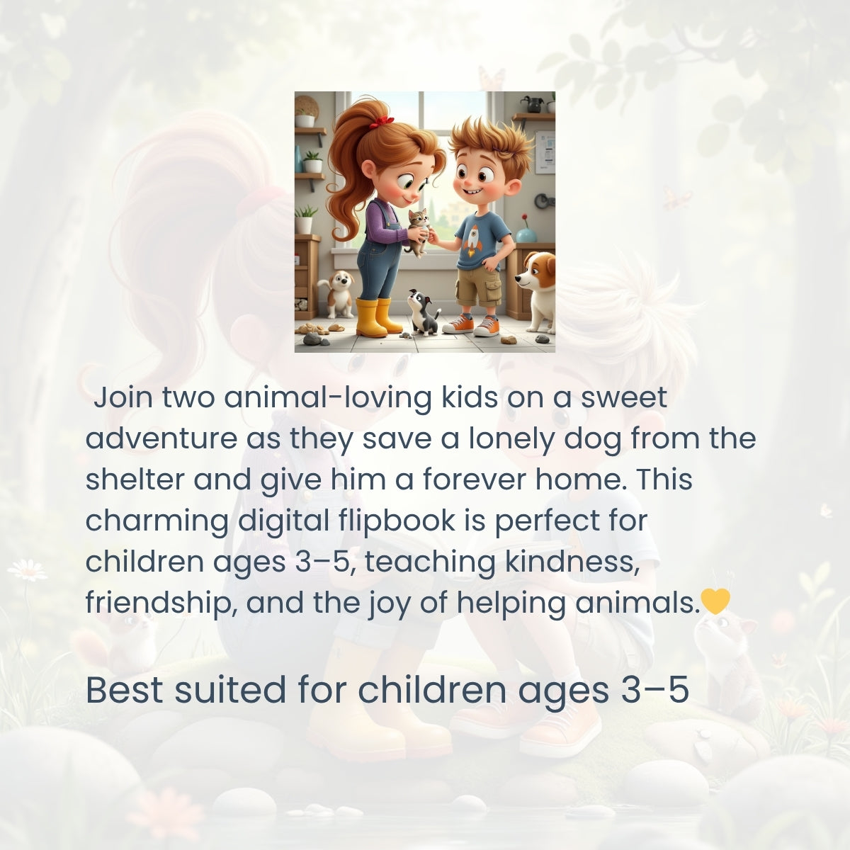 A Heartwarming Flipbook, Magical Whistle and the Shelter Dog 42 pages (for ages 3-5)