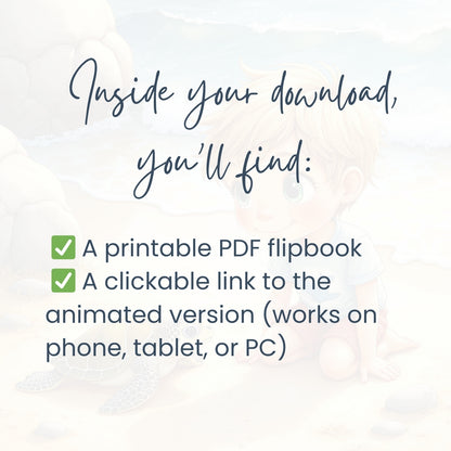 Flipbook, Shelly's Freedom: A Beachside Promise 21 pages (for ages 3-5)