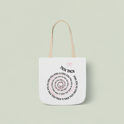Tick Tack Canvas Tote Bag
